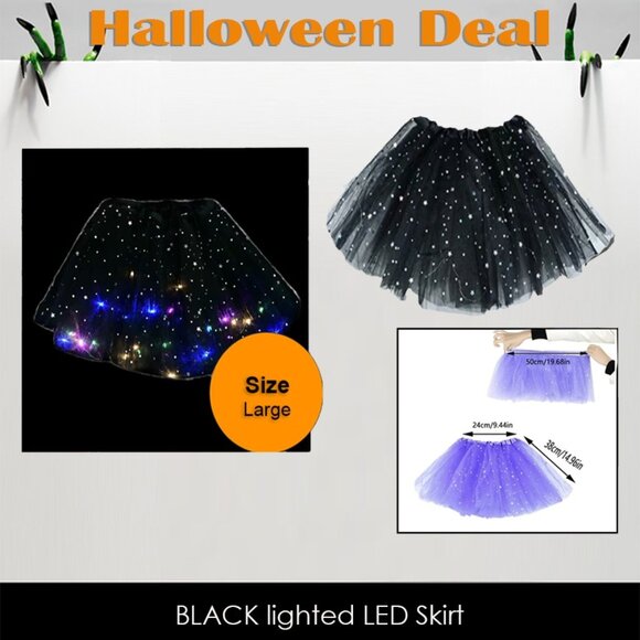 Other - Party Girl Light Up Black Skirt Fits Girls